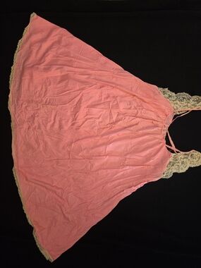Delicate Lace-Trim Pink Chemise